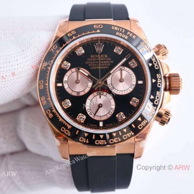 New 2024 / QF Factory 1:1 Replica Rolex Cosmo Daytona 40mm QF V5 4131 904L Steel & Rose Gold Diamond